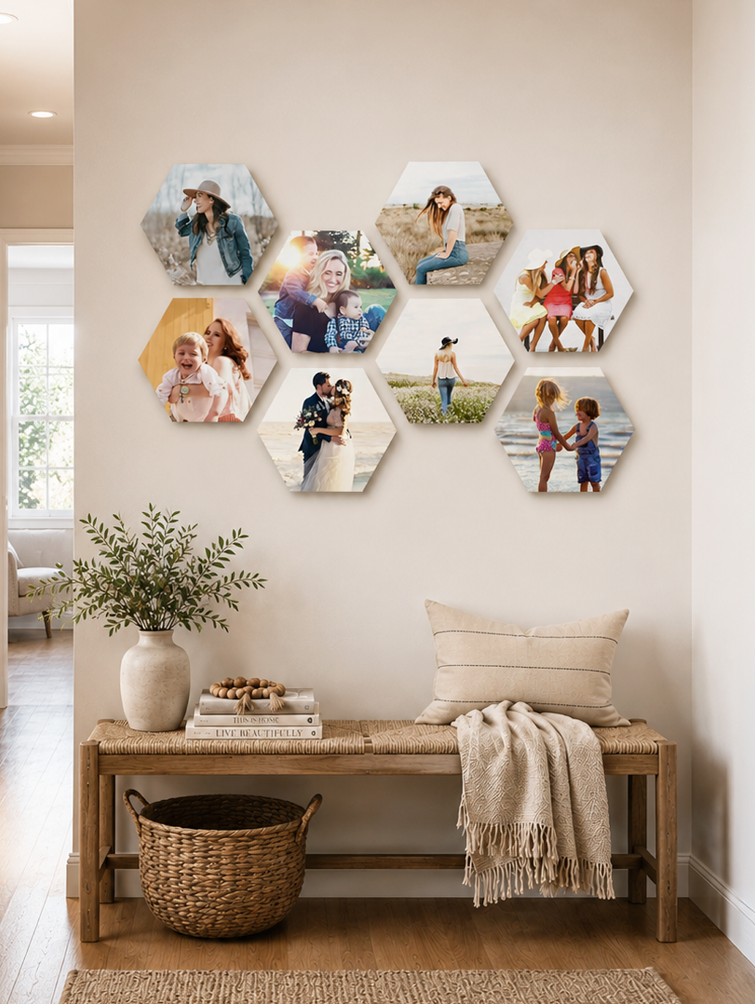 hexagon wood photo block wall set.png