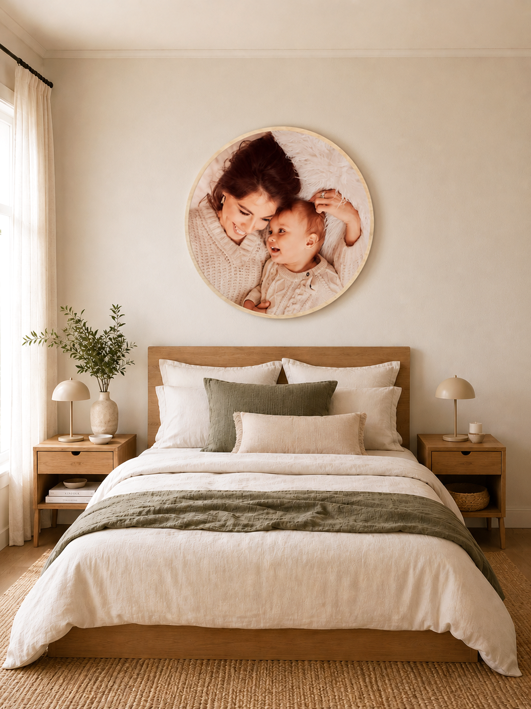 circle photo block round photo frame wall hanging above bed 3.png