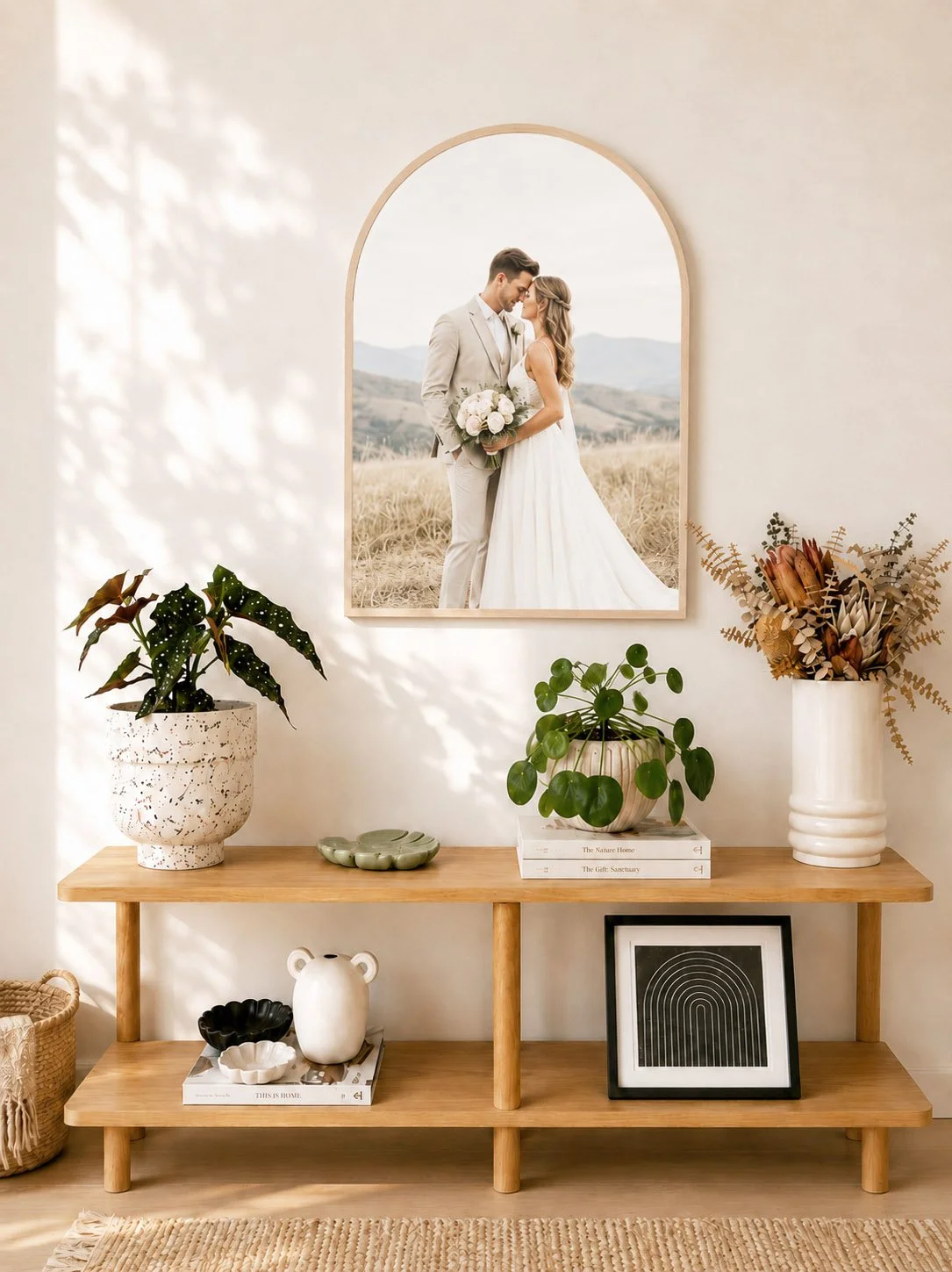 large arch shape wall hanging photo frame block.jpg