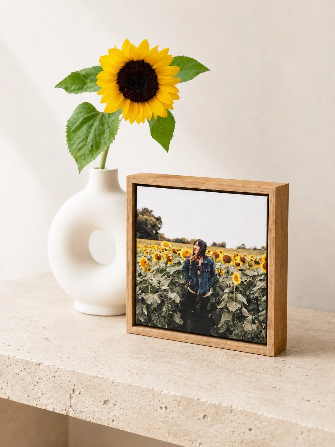 square framed wood photo block sunflower side on.jpg