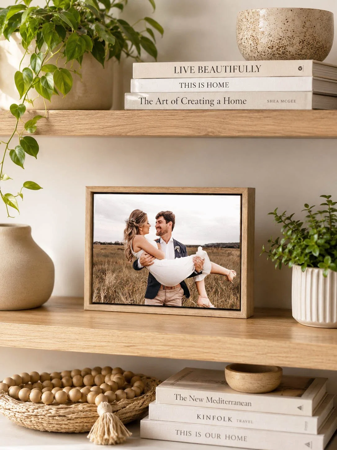 horizontal wood photo block framed on stone shelf 6.jpg