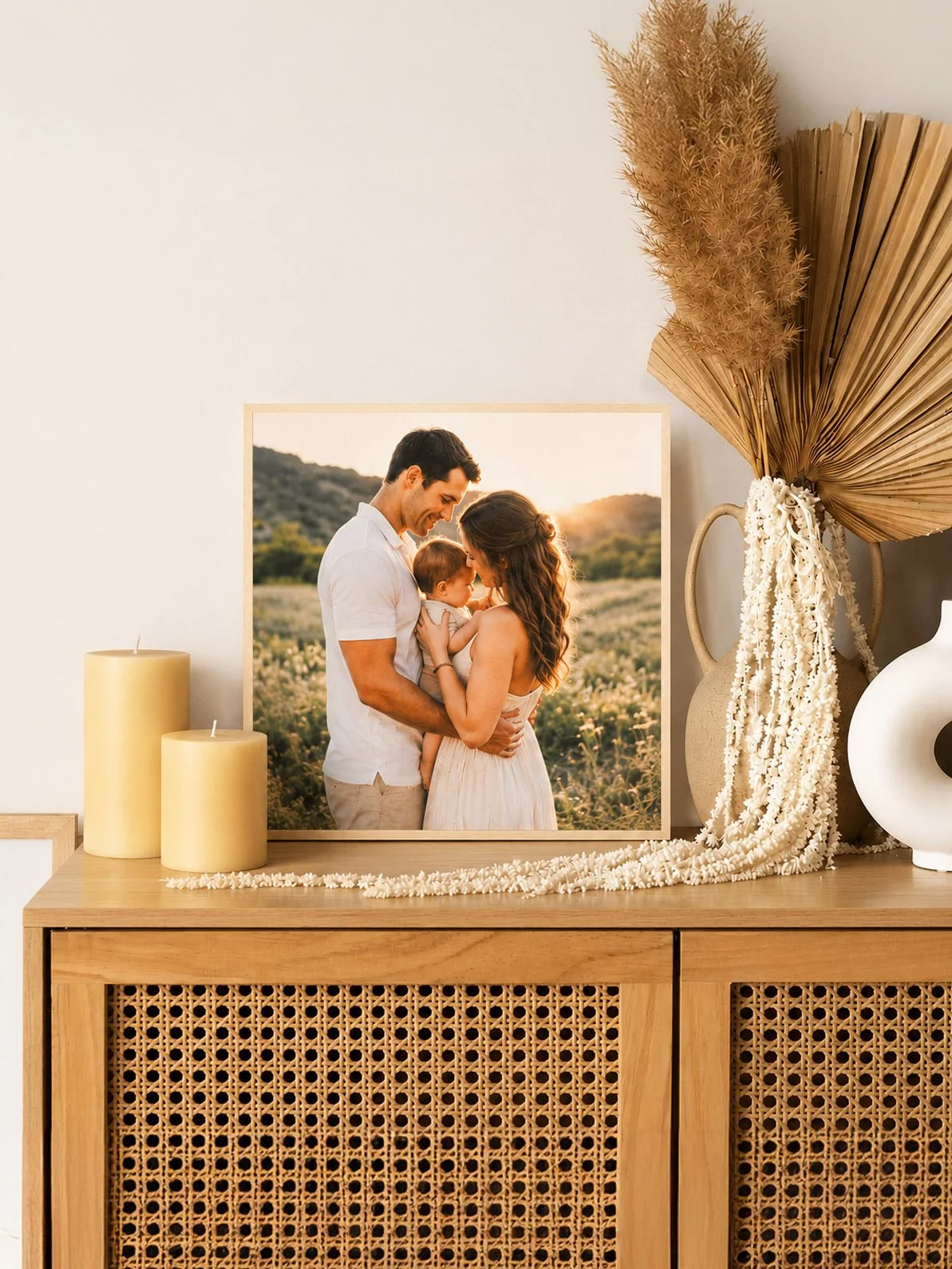 42cm large square wood photo block on shelf.jpg
