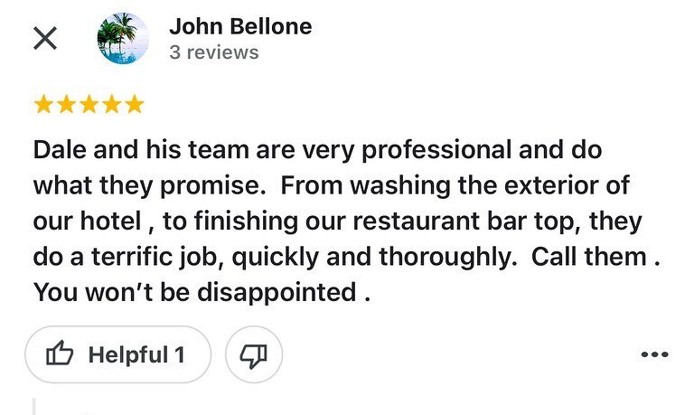 #saturdaysatisfaction ✅

Good afternoon!

We would like to thank John for leaving us some kind words after a commercial softwash and paint job👏🏽👏🏽

We were happy to help! Thank you for the feedback!

Enjoy the rest of your weekend everyone!
&bull