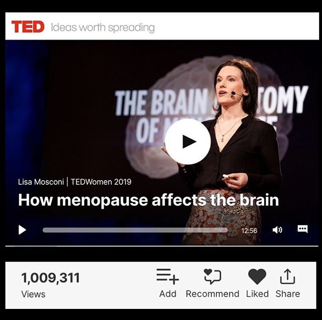 So thrilled my @ted talk has been viewed over 1 million times!!! and the transcript is now available in 11 languages! 🎉🙌🏻🌎. How does menopause affect the brain? Every woman should know how her brain functions and how to best support it, at any ag