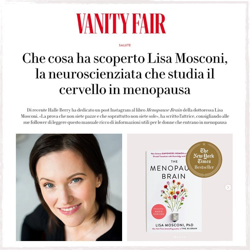 So grateful to @vanityfairitalia for featuring my latest book, &ldquo;The Menopause Brain.&rdquo; It&rsquo;s an honor to see my work reaching my beloved Italy! 💚🤍❤️

For those who may not know, I was born and raised in Florence, Italy, and although