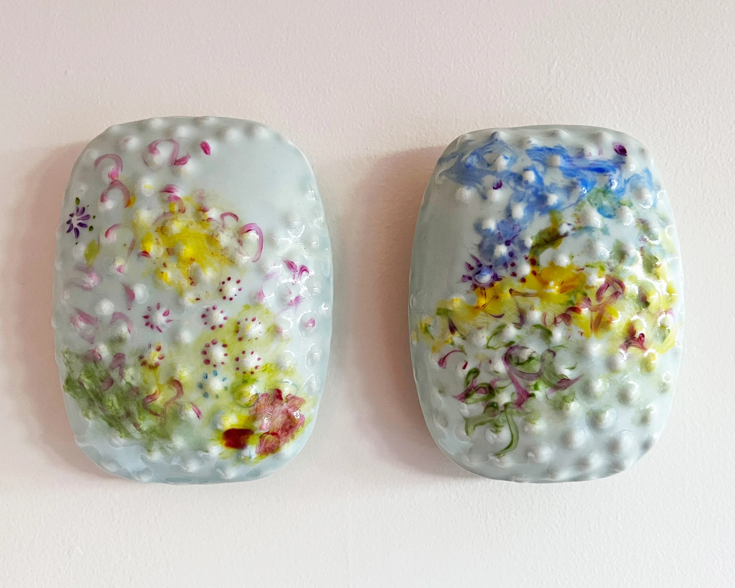 2026 garden diptych ^10 reduction +glass acrylic
