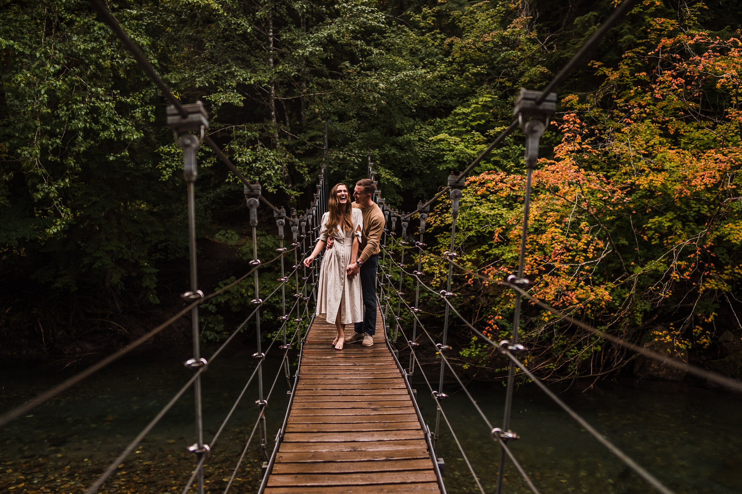 Mount Rainier Fall Engagement Session | Between the Pine Adventure Elopement Photography