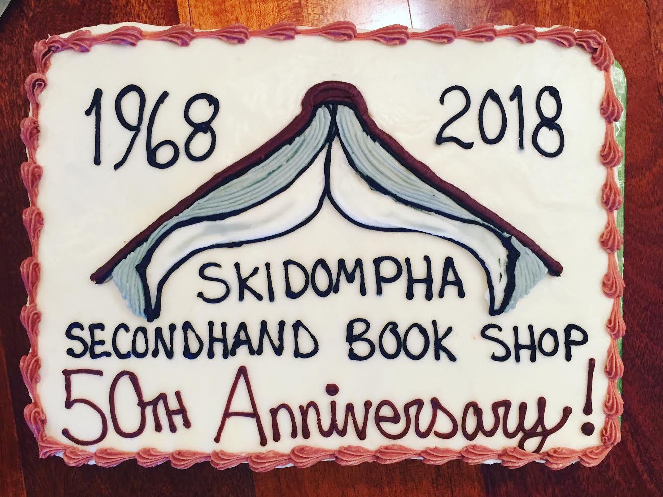 Skidompha Secondhand Book Shop's 50th Anniversary Cake (inspired by the new sign by Jacques Vesery) by Barn Door Baking Co.