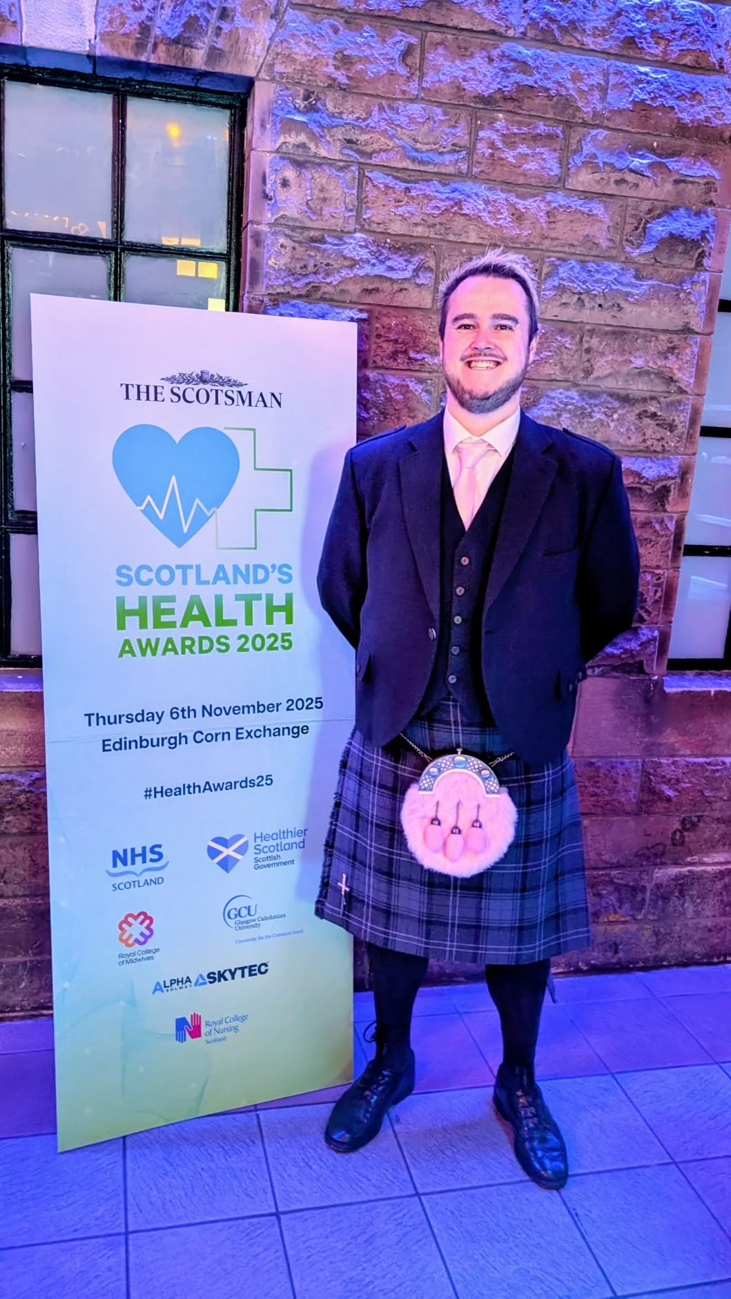 Ryan at the Scotland's Health Awards as nominee for his work in North Ayrshire