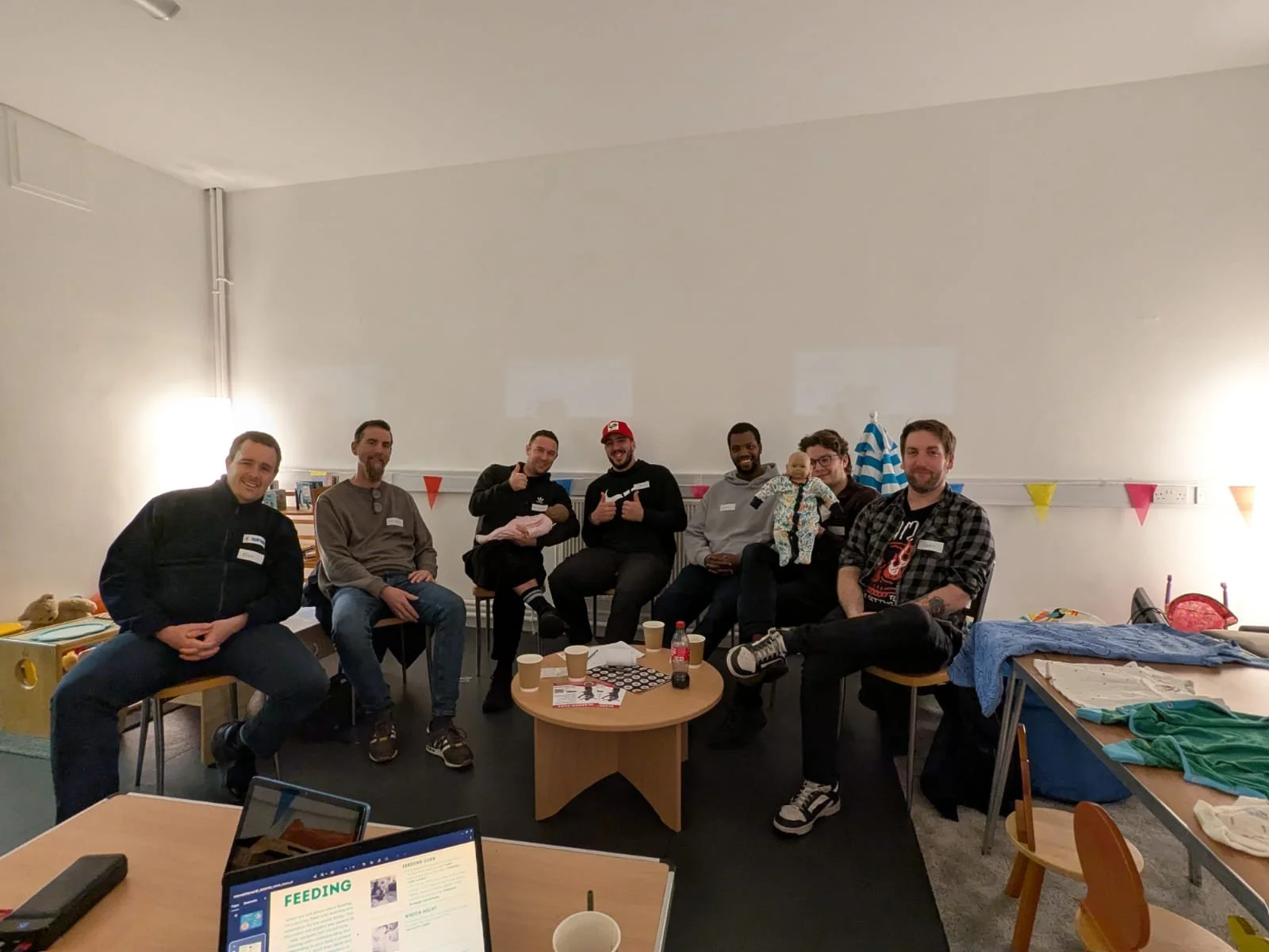 Dads on one of our Antenatal workshops
