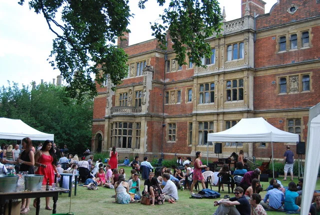 A garden party at Sidney Sussex college