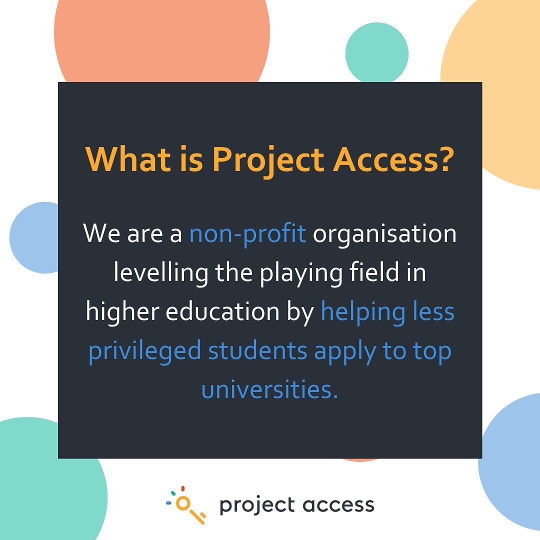 What is Project Access? We are here to support your dreams of getting into top universities around the world. Follow our social media channels for exciting new information and application tips. Check out the link in our bio to find out more info abou