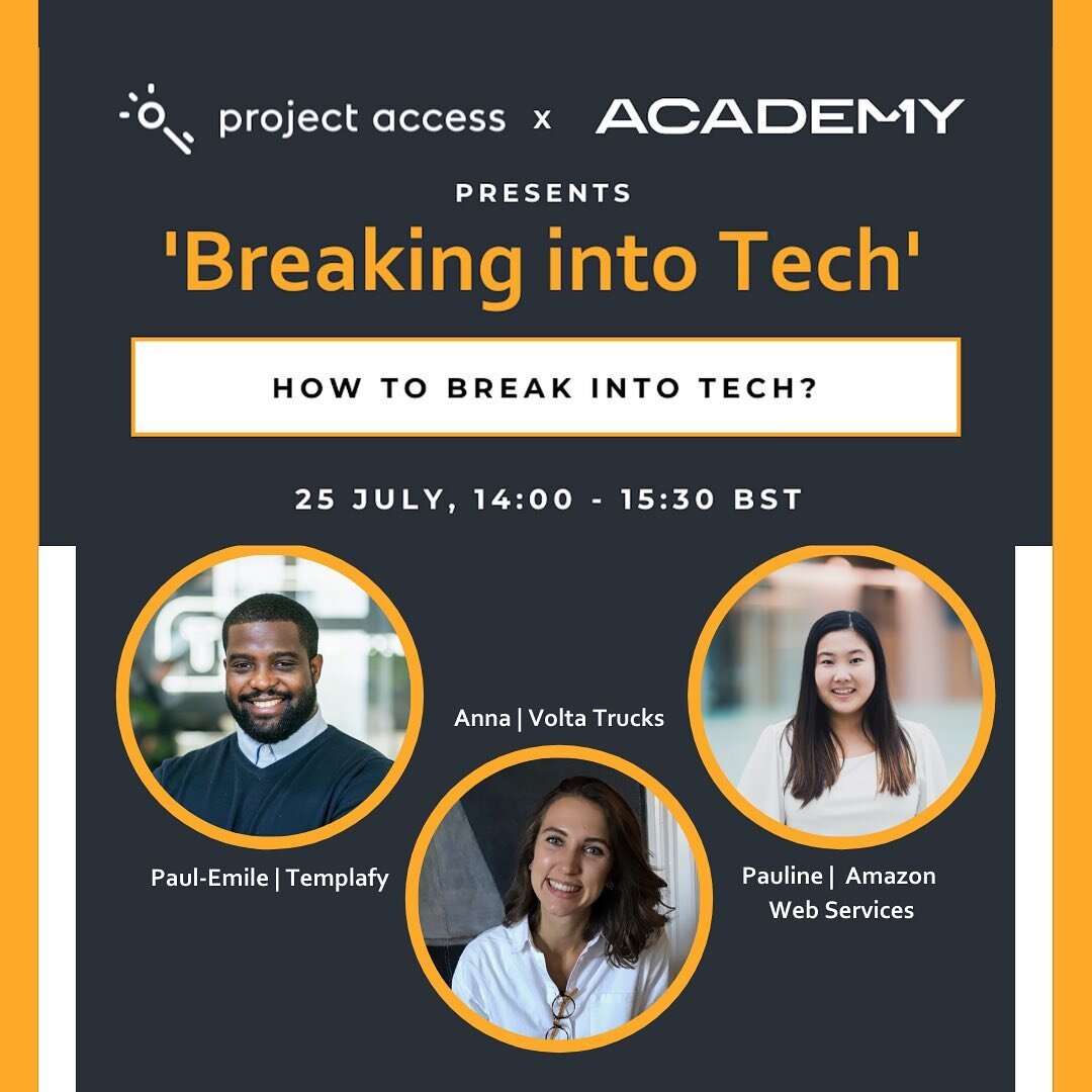 What does 'tech' and 'fintech' even mean? 🤖 This weekend, Project Access is demystifying this exciting sector by hosting an amazing panel of speakers. It's an opportunity for you to learn more about the tech industry and figure out if it's something