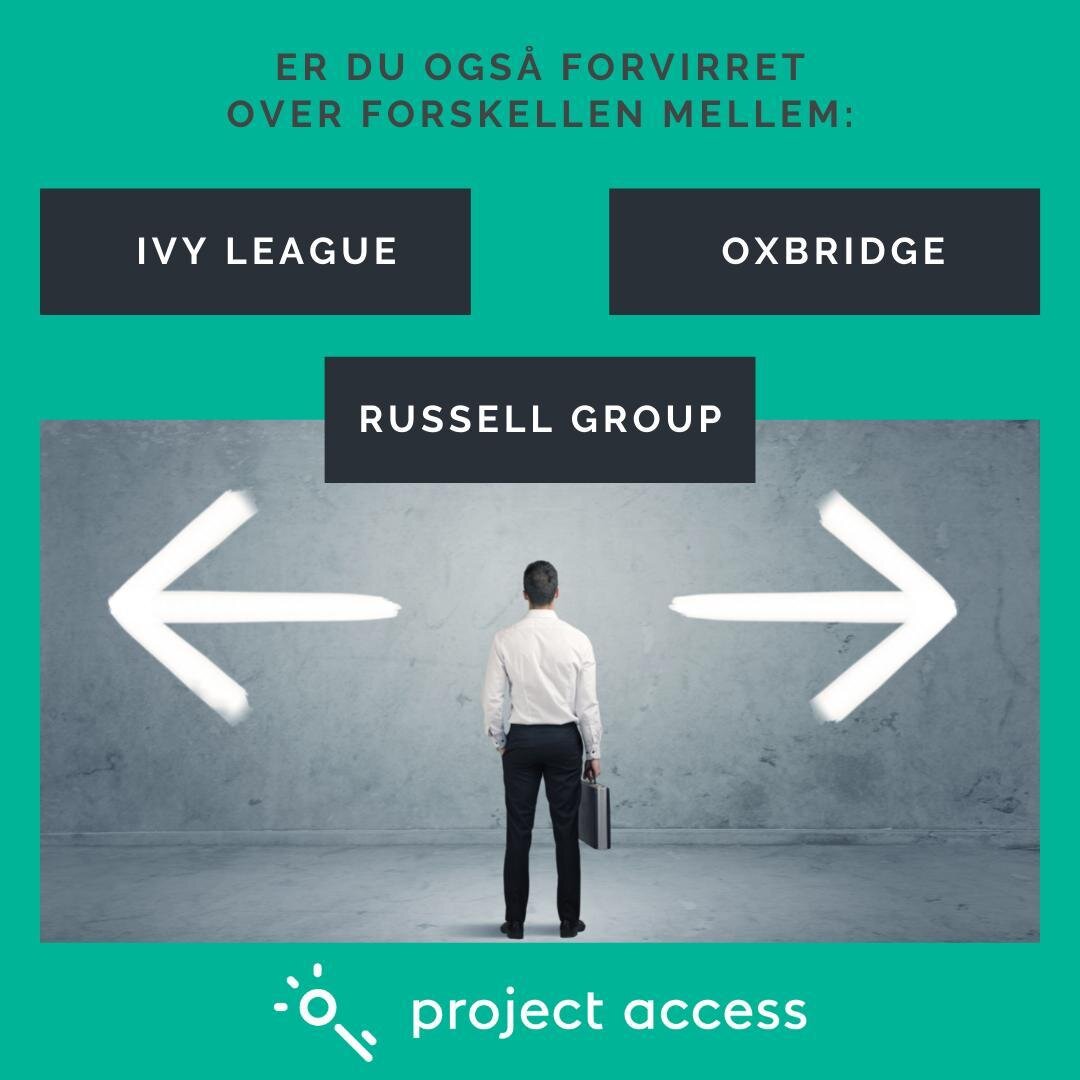 Er du i tvivl om, hvad forskellen helt pr&aelig;cist er mellem Ivy League, Oxbridge og Russell Group? Project Access har skrevet et blogindl&aelig;g om forskellen mellem de forskellige universitetsgrupper. Det er en meget overskuelig forklaring af de