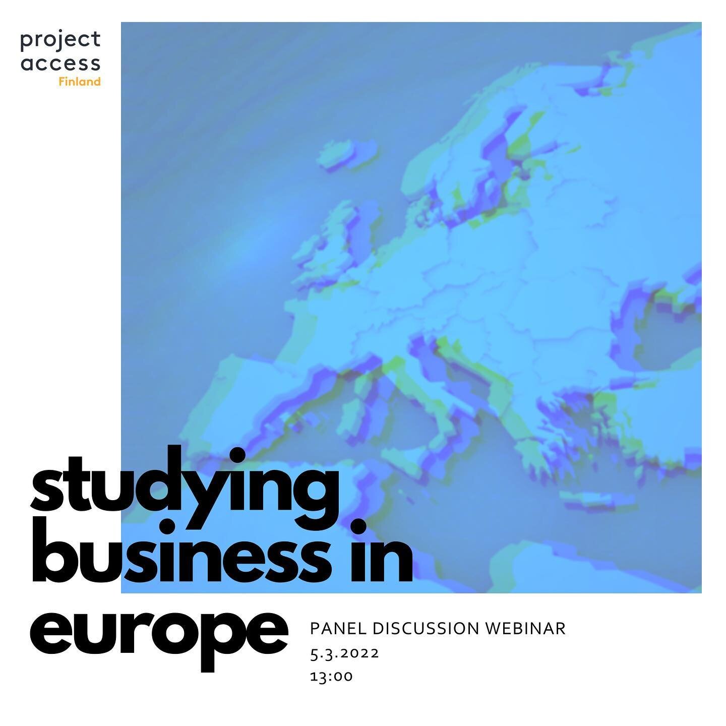 Are you interested in studying Business/Economics in Europe?📈📊

Sign up for our panel discussion webinar through the link in our bio!

This Saturday 13-14 Finnish time.

#university #yliopisto #yliopistohaku #ylioppilas #opiskelu #opiskelupaikka #o