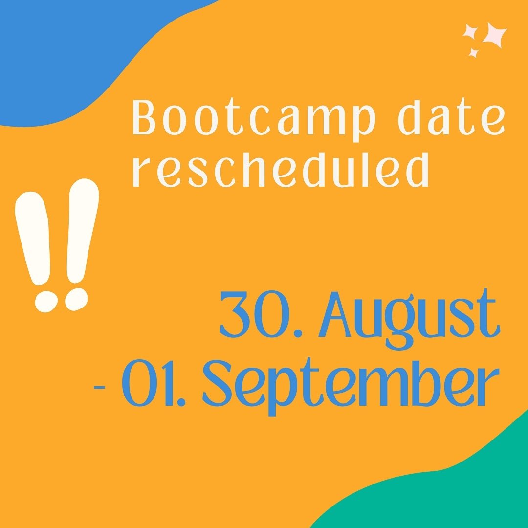 Achtung achtung, unser Bootcamp datum hat sich ge&auml;ndert! Wir freuen uns schon dich vom 30. August bus 1. September bei uns beim Bootcamp dabei zu haben!!
Anmeldungen &uuml;ber den link in usnerer bio🚀🚀