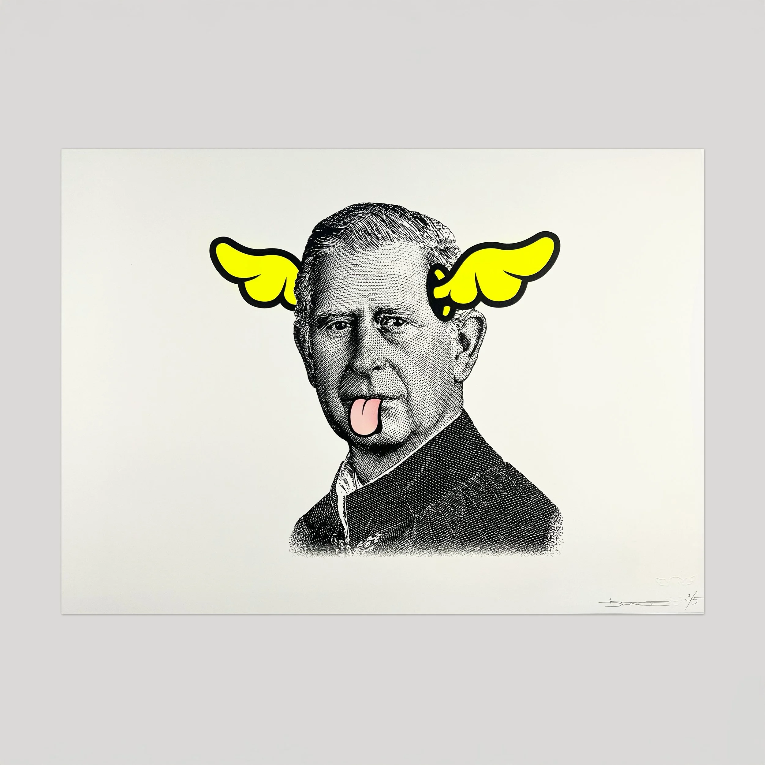 DOG SAVE THE KING - HAND FINISHED SCREEN PRINT (NEON YELLOW #232) No.3/5