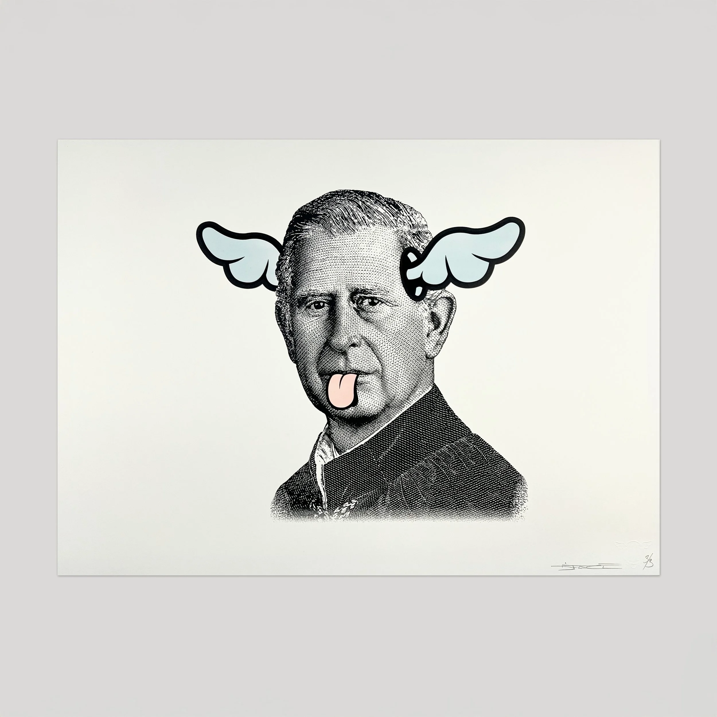 DOG SAVE THE KING - HAND FINISHED SCREEN PRINT (CARIBBEAN BLUE) No.3/3