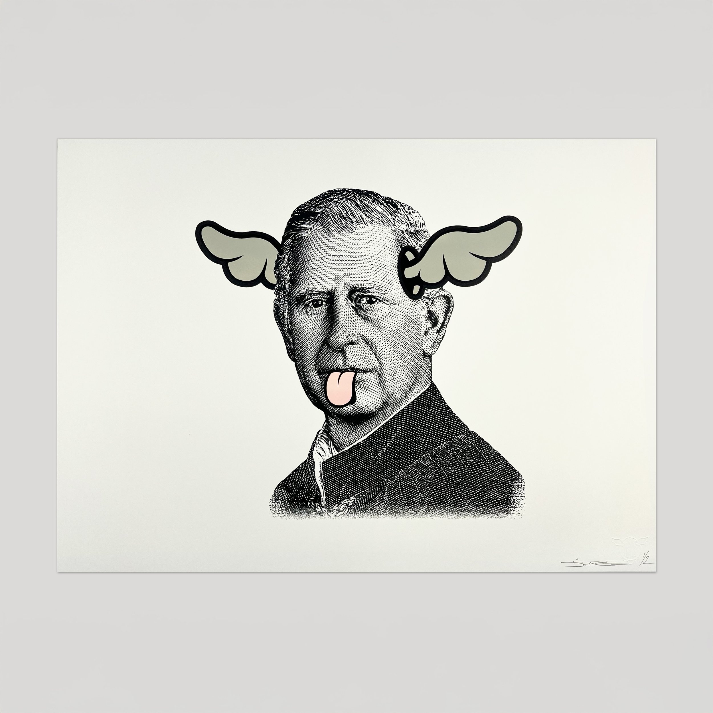 DOG SAVE THE KING - HAND FINISHED SCREEN PRINT (STONE GREY 050) No.1/2