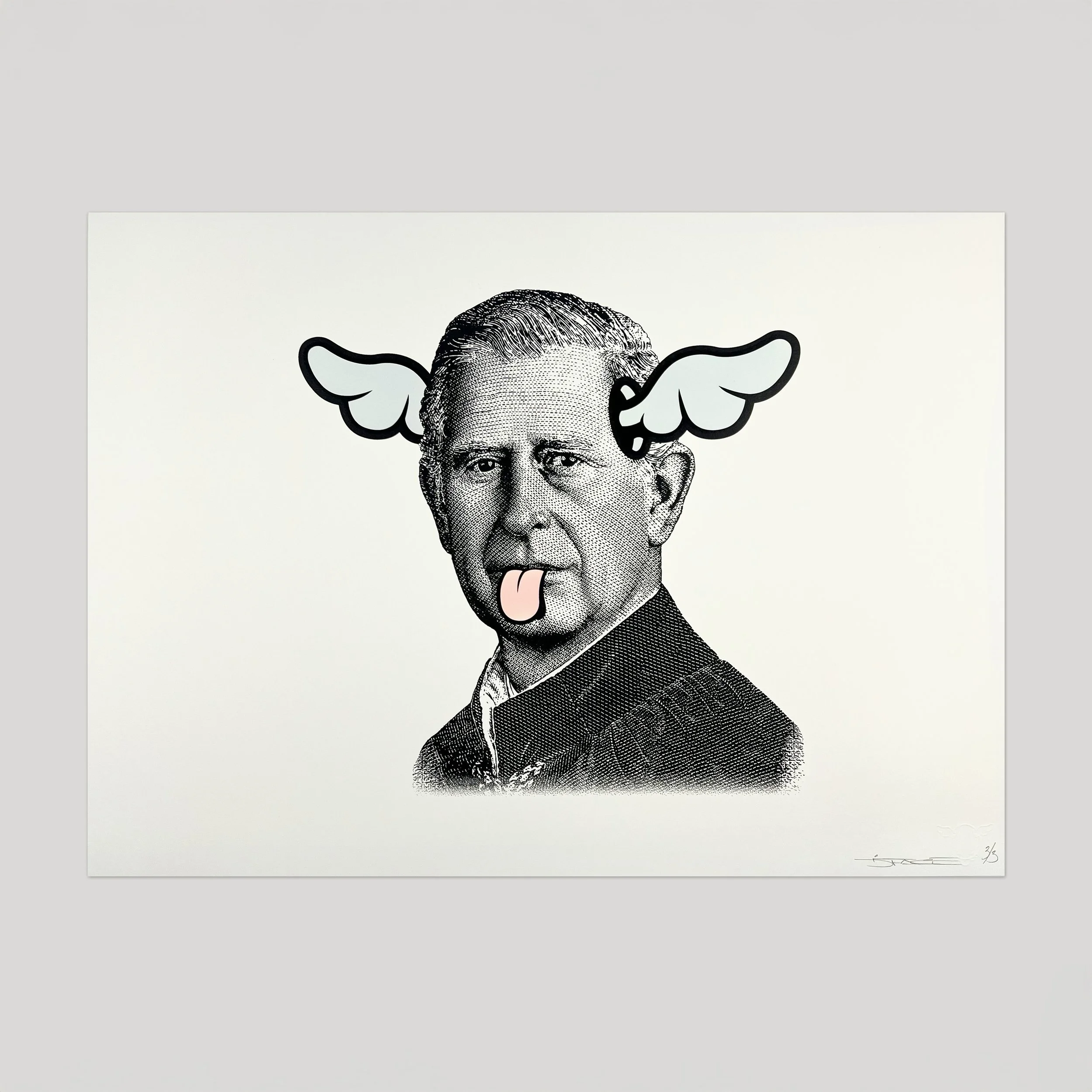 DOG SAVE THE KING - HAND FINISHED SCREEN PRINT (ICE BLUE 6100) No.3/3