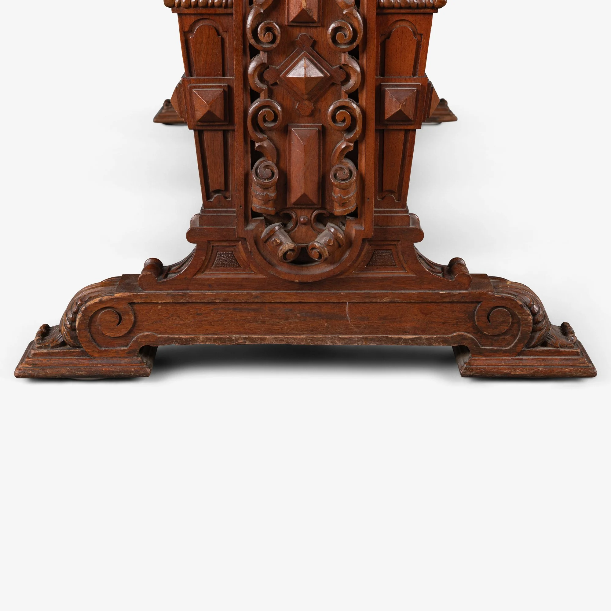 [OR311] Renaissance Revival Foyer Partners Table in Walnut - Square9.jpg