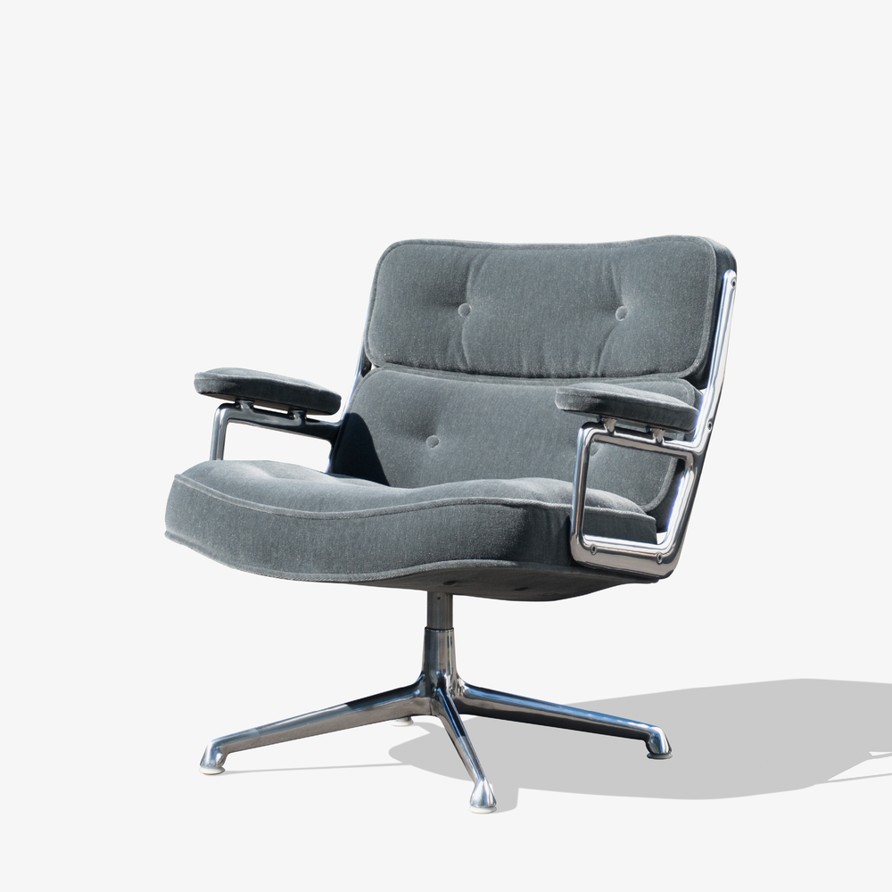 eames time life "lobby" lounge chair in gunmetal mohair