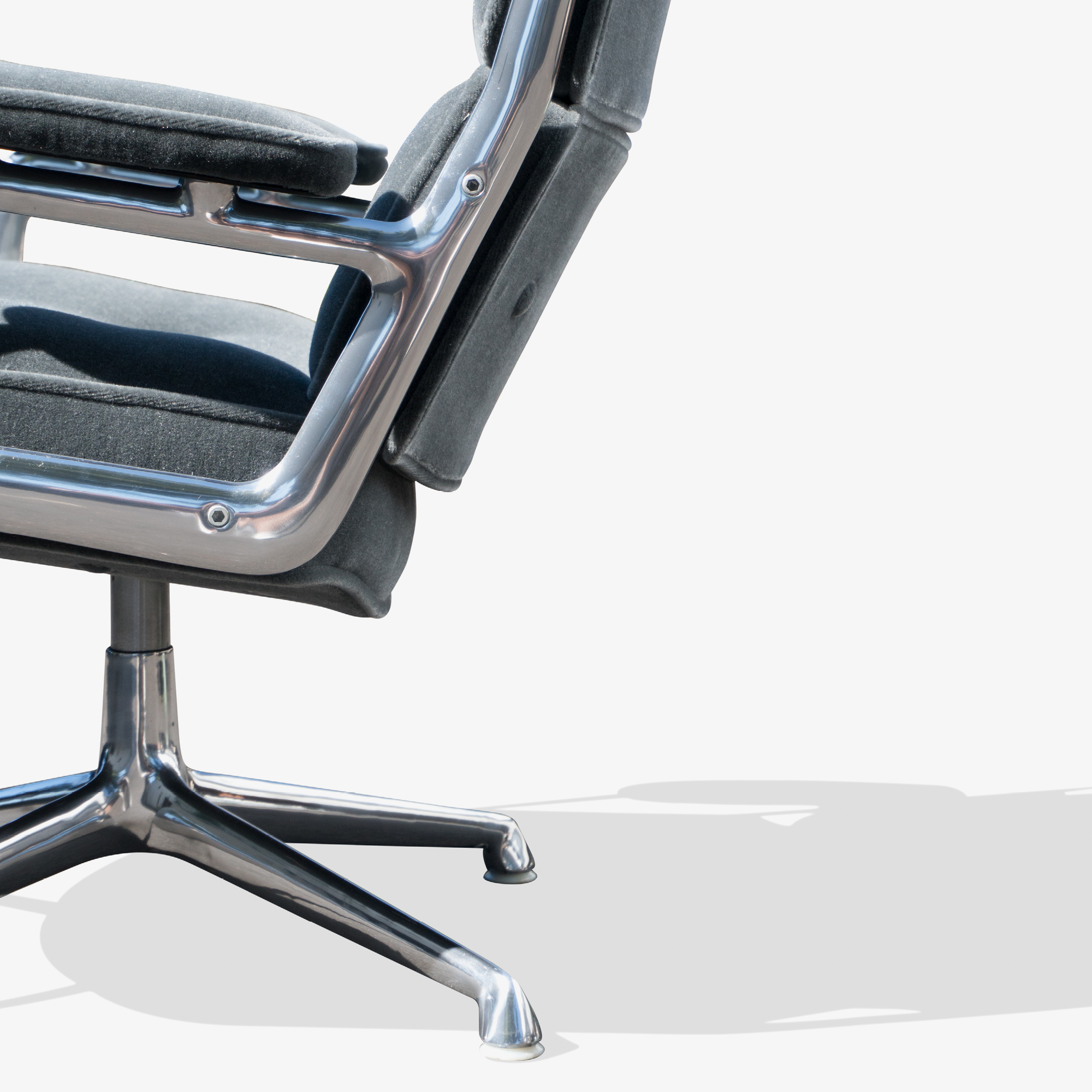 Eames Time Life Lobby Lounge Chair In Gunmetal Mohair By Charles Ray Eames For Herman Miller Object Refinery
