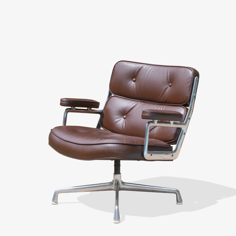 Eames Time-Life Lobby Chairs Brown Leather by Charles & Ray Eames for Herman Miller | Object Refinery