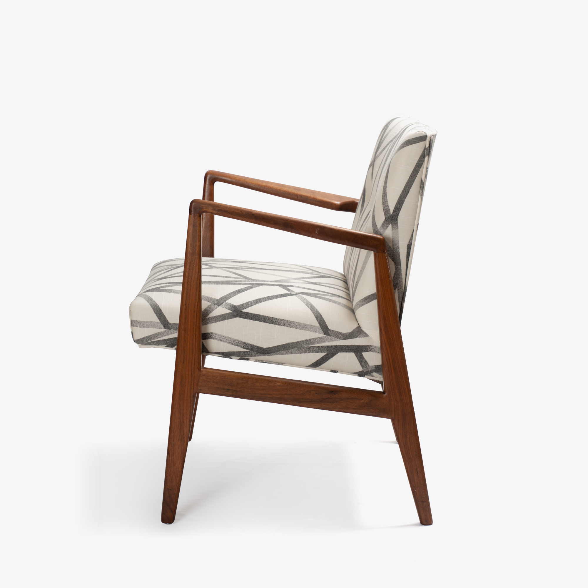 [OR190] Jens Risom Arm Chairs in Gray Geometric Print, Pair - Square4.png