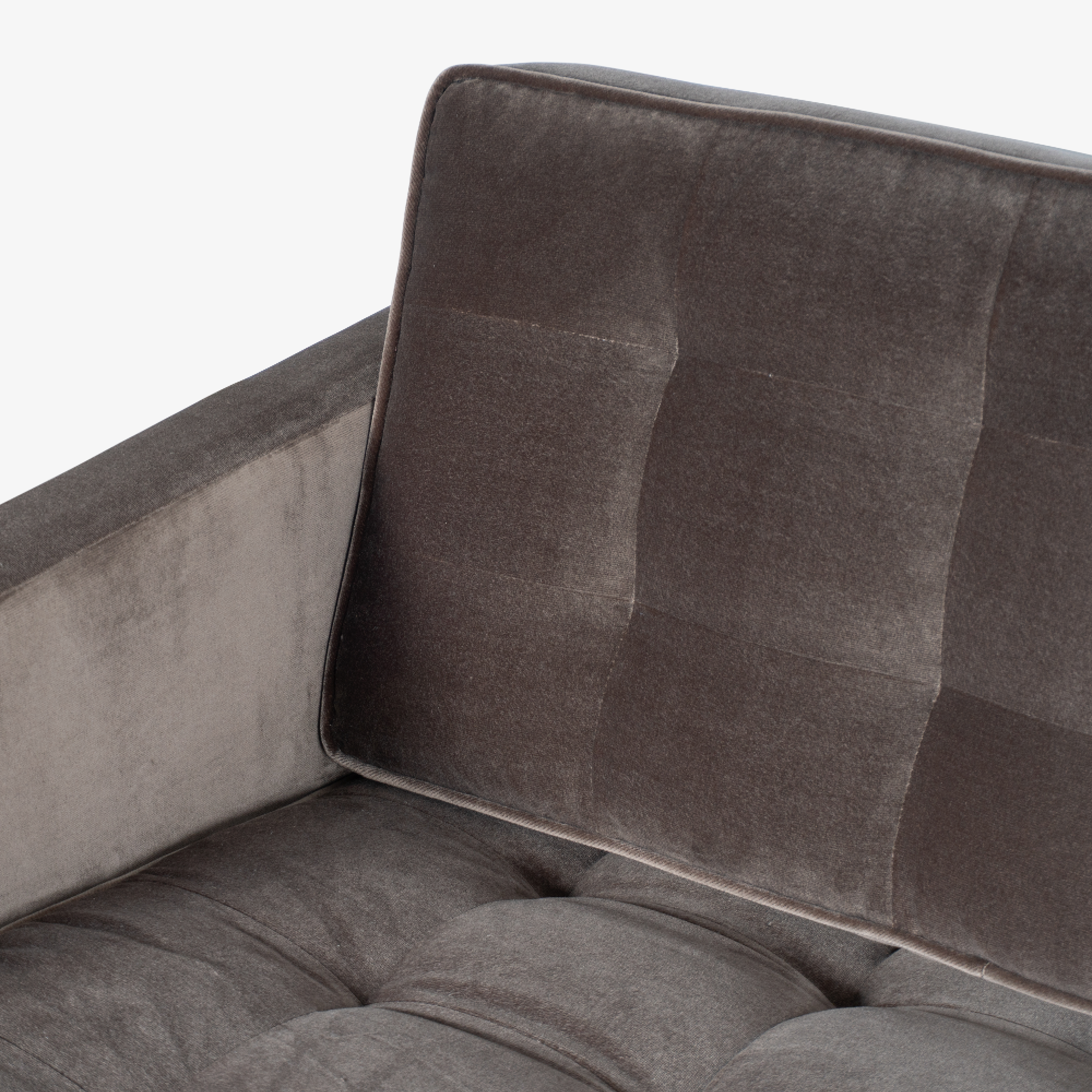 [OR195] Florence Knoll Sofa in Bronze Velvet with Brushed Brass Base - Vintage - Square5.png