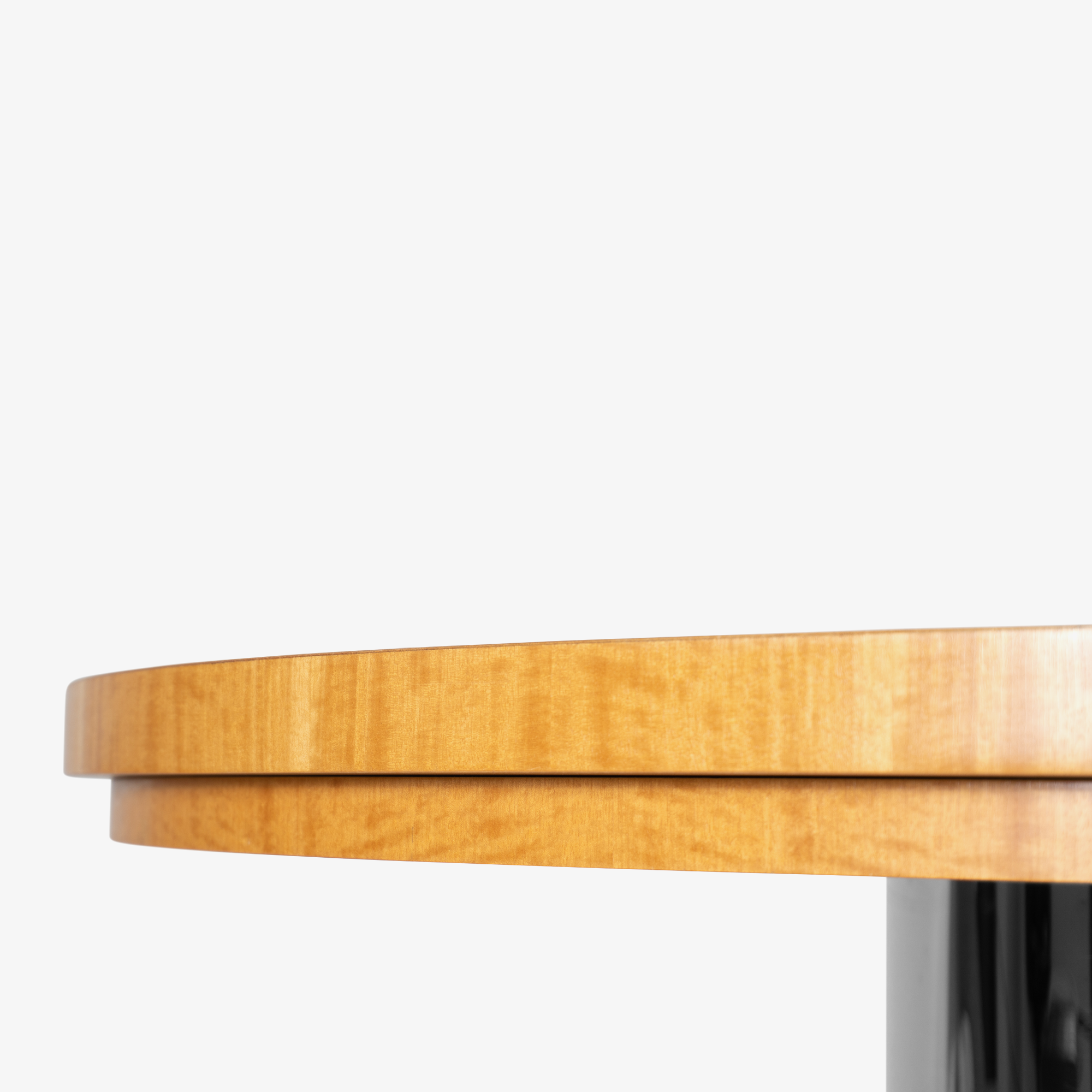 [OR207] Custom Leather Inlay and Oak Pedestal Table with Chrome Base - Square5.png