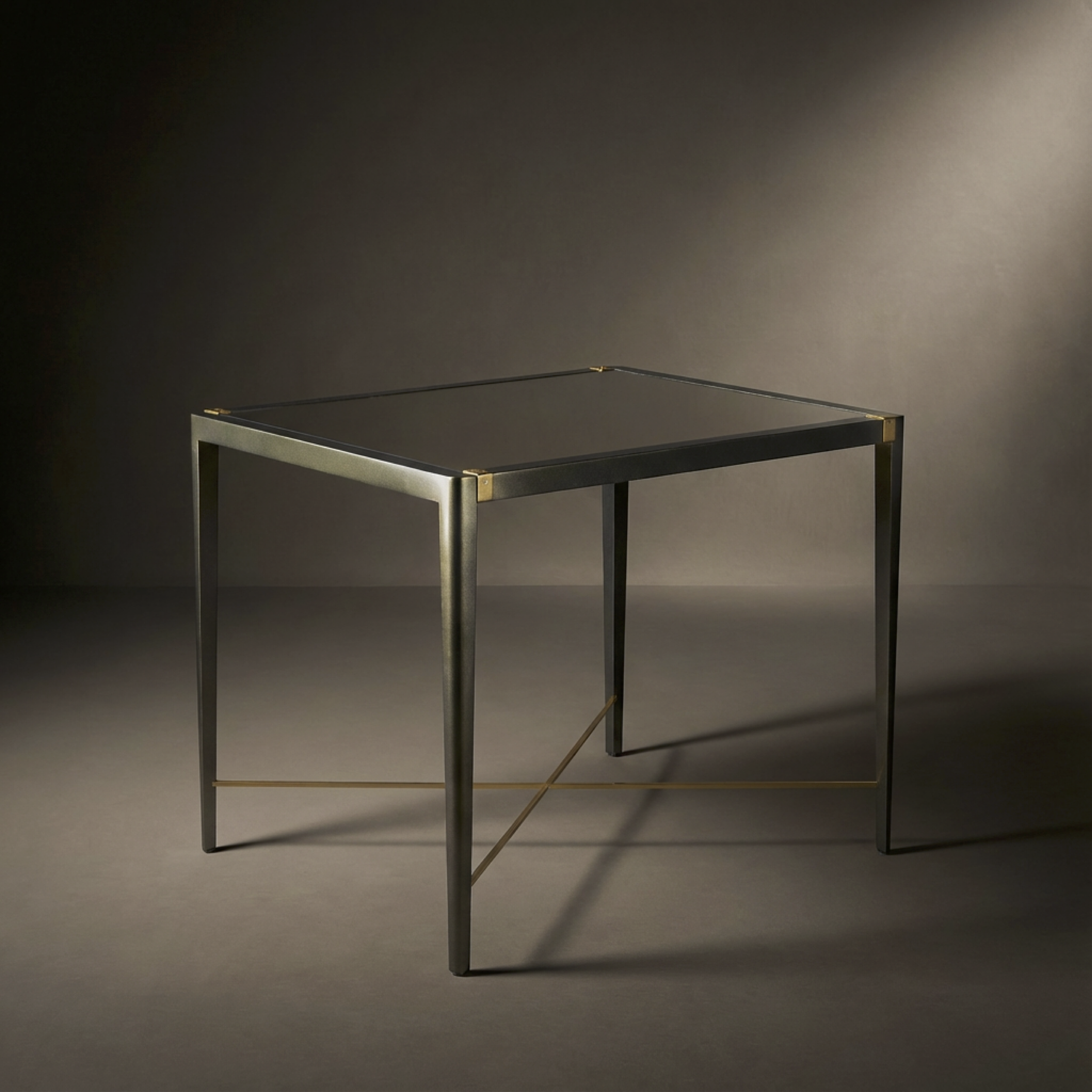 Metallic & Leather Accent Table
