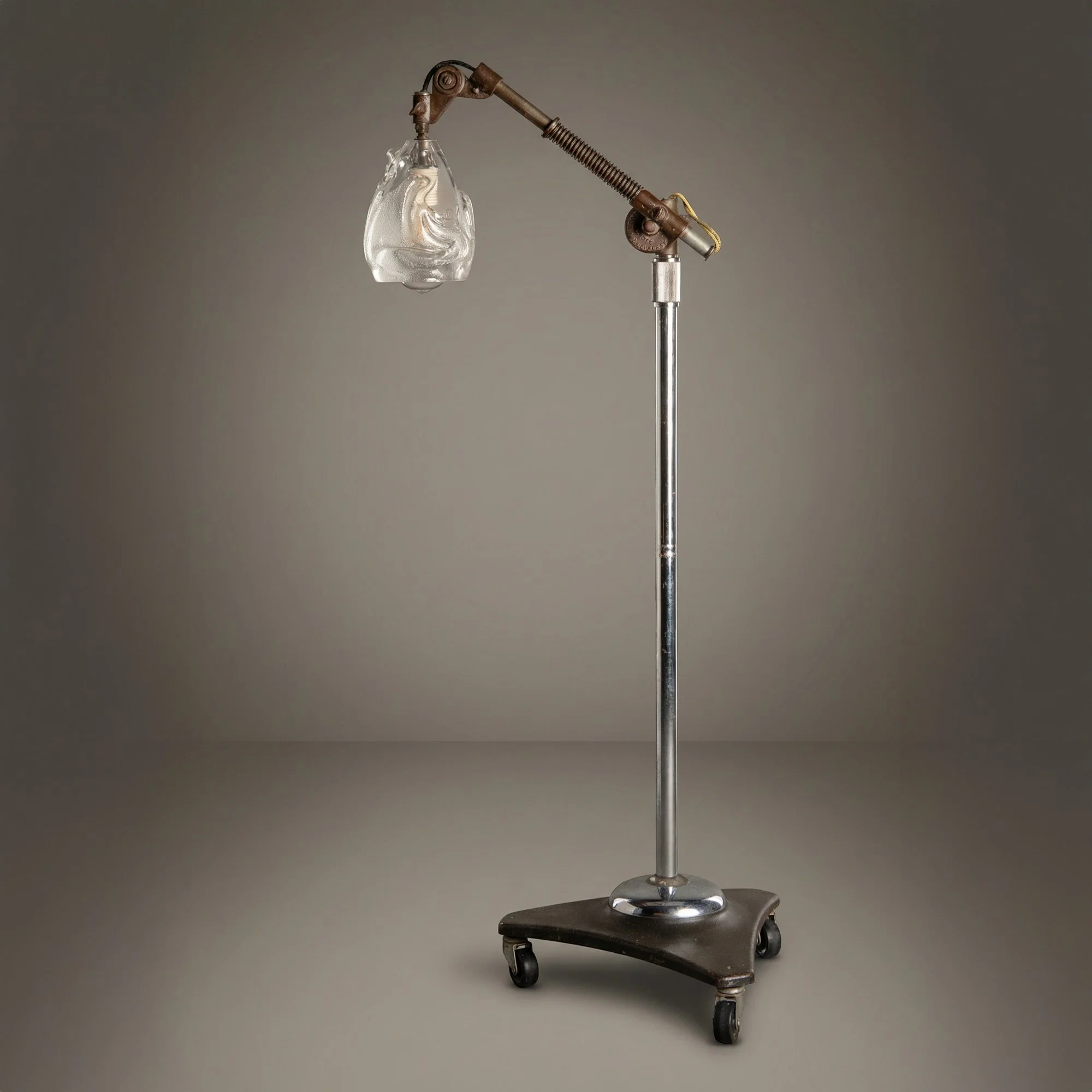 [OR363] Industrial Adjustable Floor Lamp with Blown Glass Shade by Jason Wein - Square.jpg