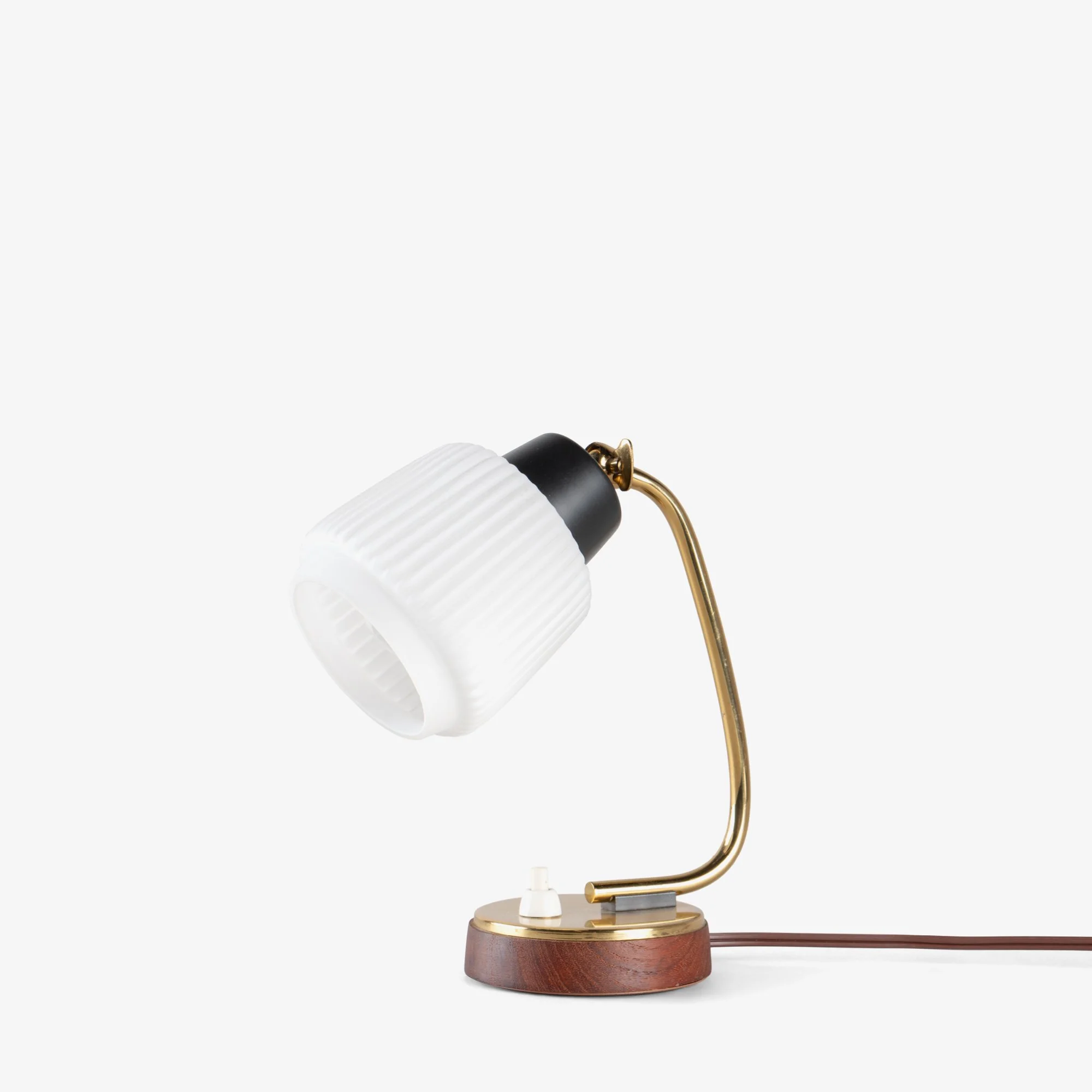 [OR303] Petite Italian Task Accent Lights in Walnut & Frosted Glass, Pair - Square7.jpg