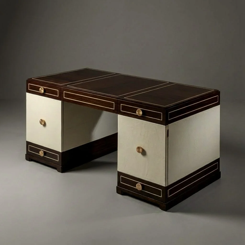 Tommi Parzinger Mahogany & Leather Desk