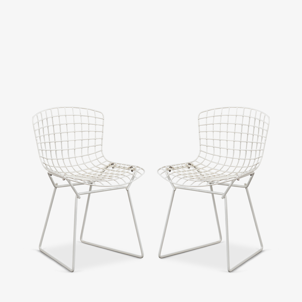 Early Harry Bertoia for Knoll Child Size Side Chairs in White