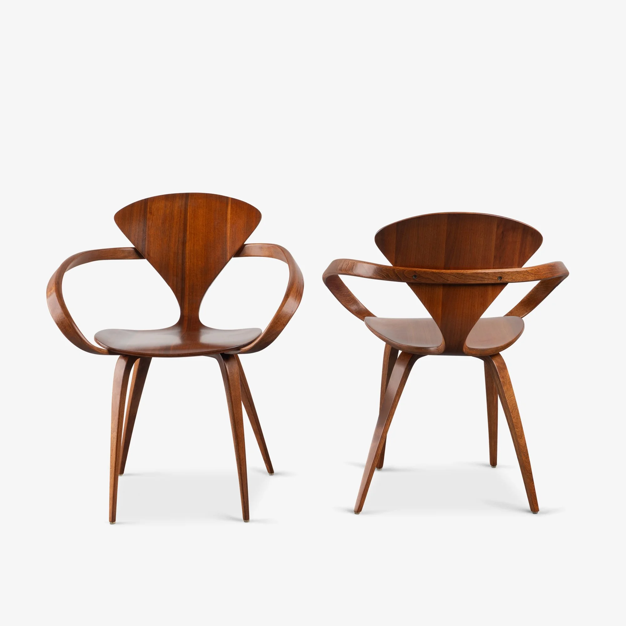 [OR288] Norman Cherner Arm Chairs in Walnut, Set of 4 - Square3.jpg