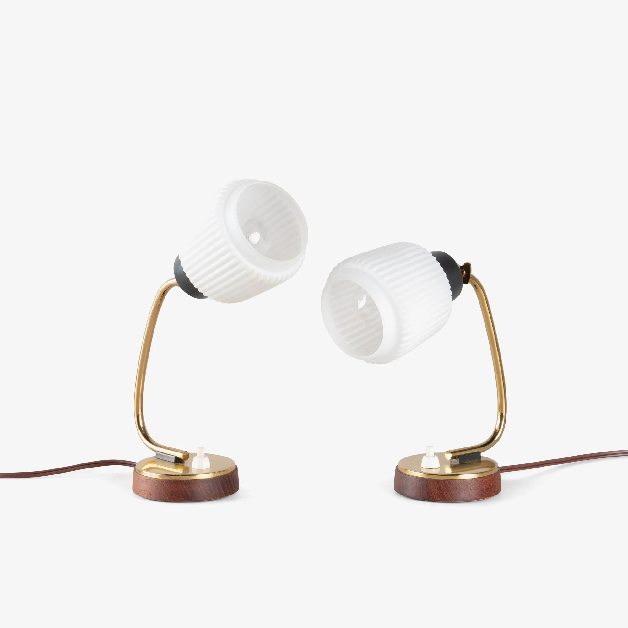 [OR303] Petite Italian Task Accent Lights in Walnut & Frosted Glass, Pair - Square2.jpg