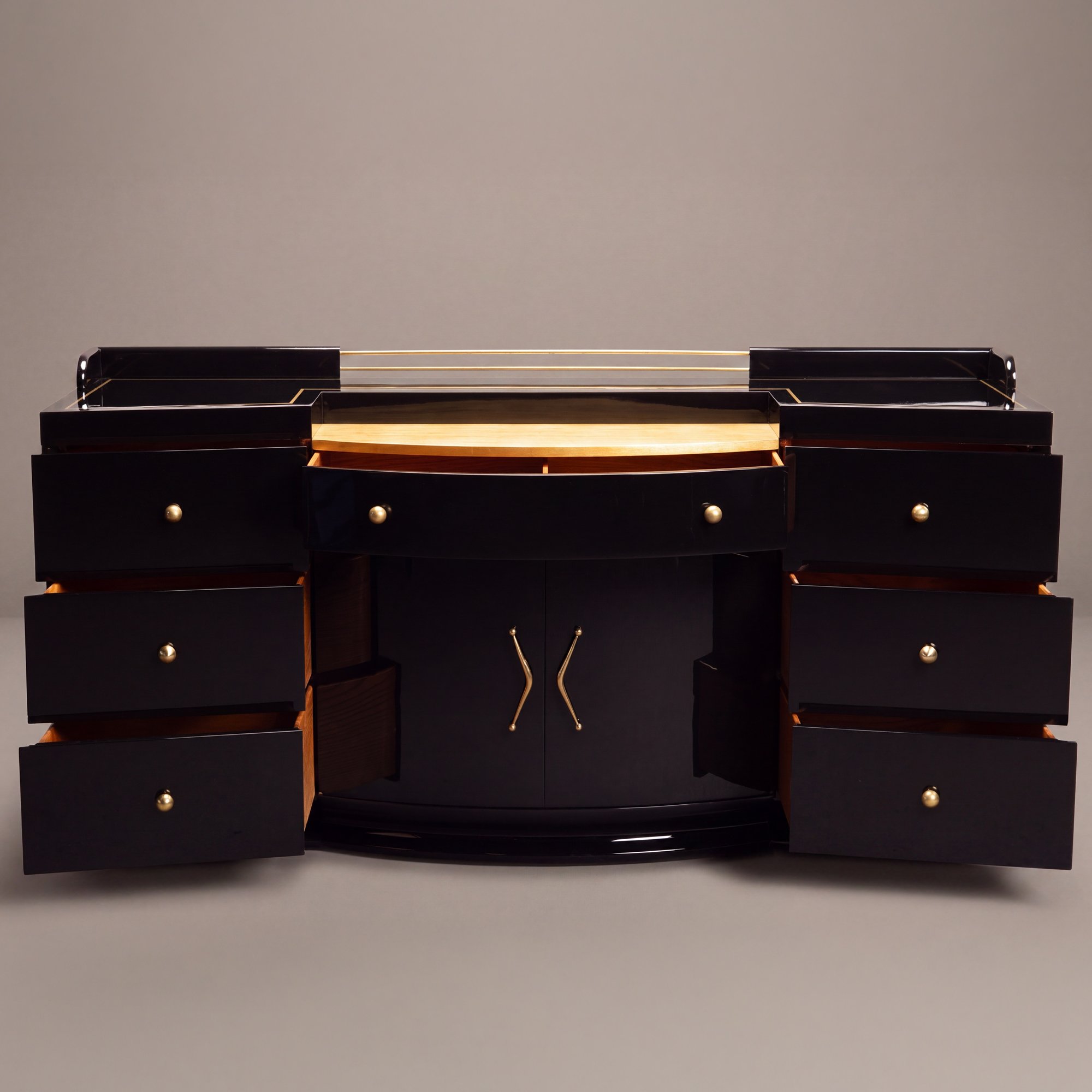 [OR389] Art-Deco High Gloss Black & Gold Leaf Bar2.jpg