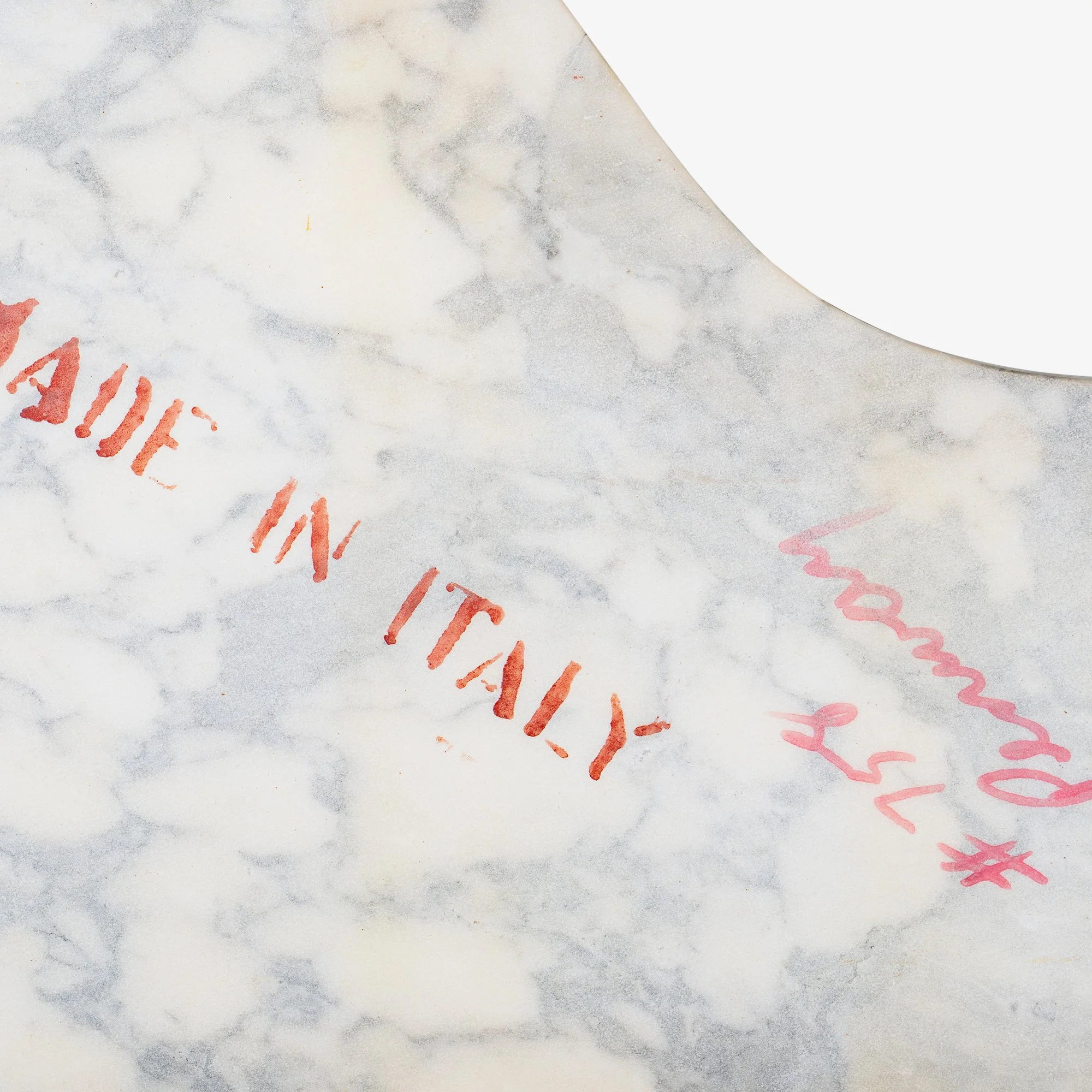 [OR331] Italian Organic-Form Carrara Marble Side Tables with Glass Tiers, Pair - Square14.jpg