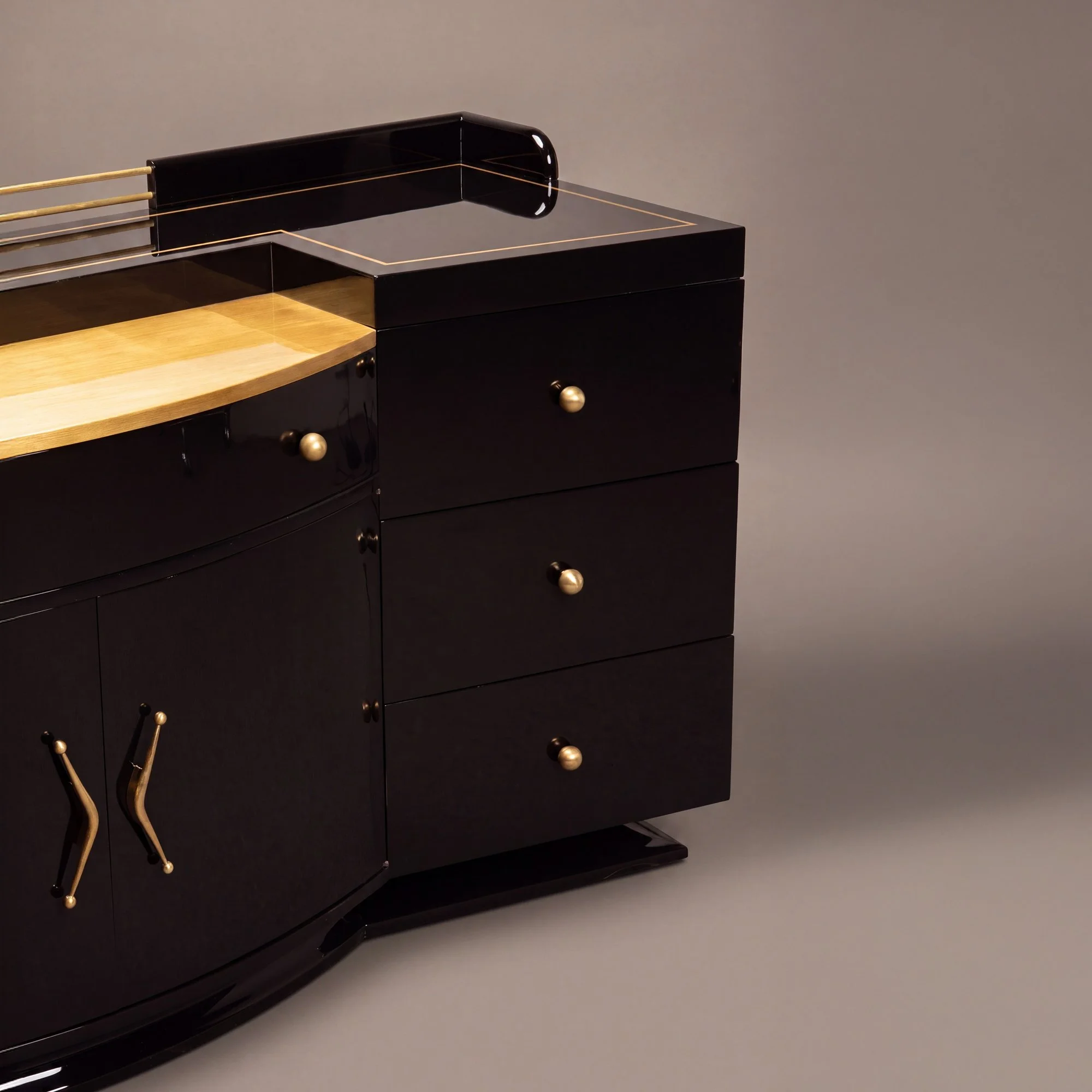 [OR389] Art-Deco High Gloss Black & Gold Leaf Bar6.jpg