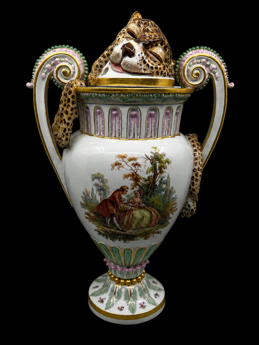 A Meissen Pot-Pourri Vase and Pierced Cover, 19th century