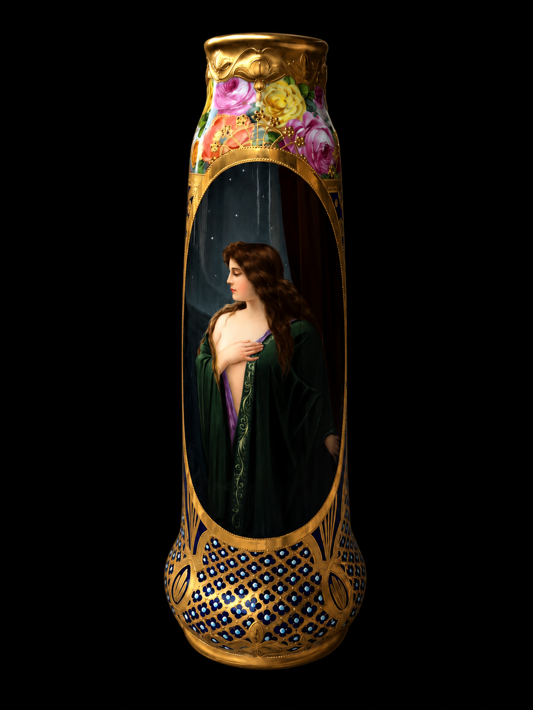 Exceptional Antique Royal Vienna Hand Painted Portrait Vase