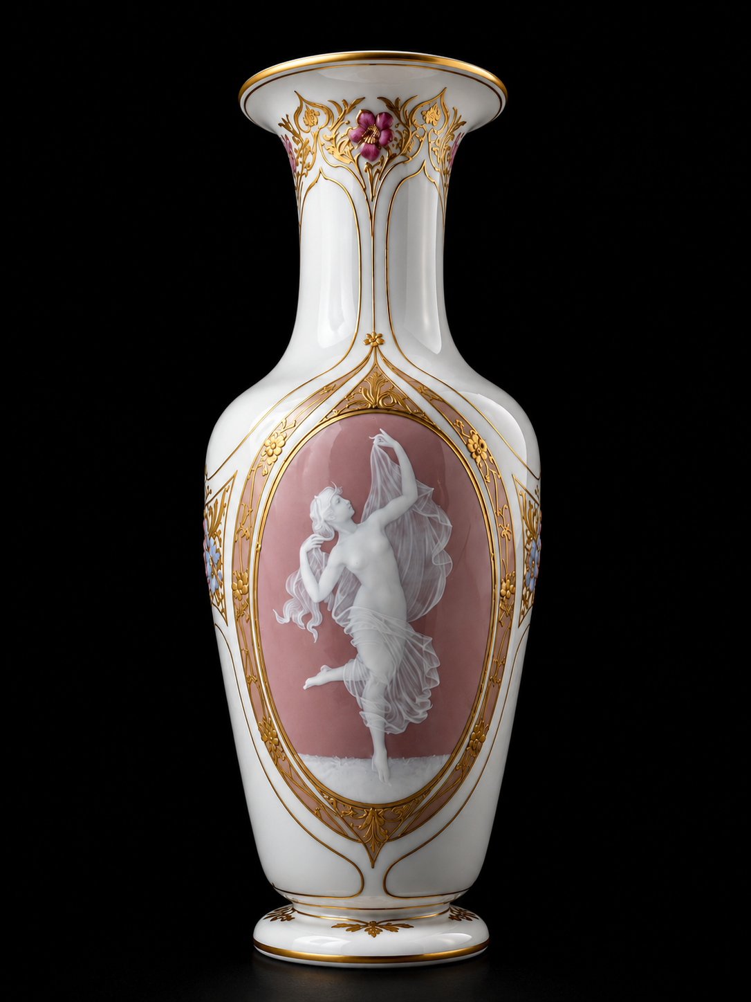 Rare Antique KPM porcelain pate sur pate vase