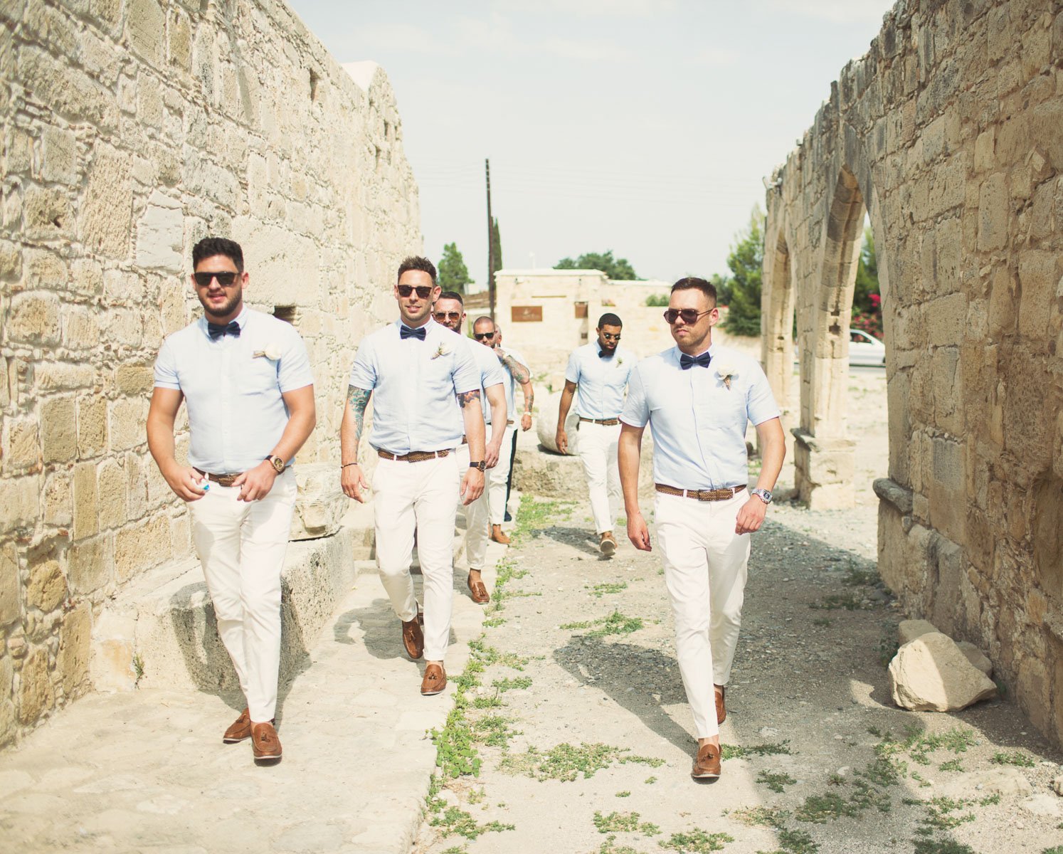 groom and groomsmen at lipetro venue cyprus