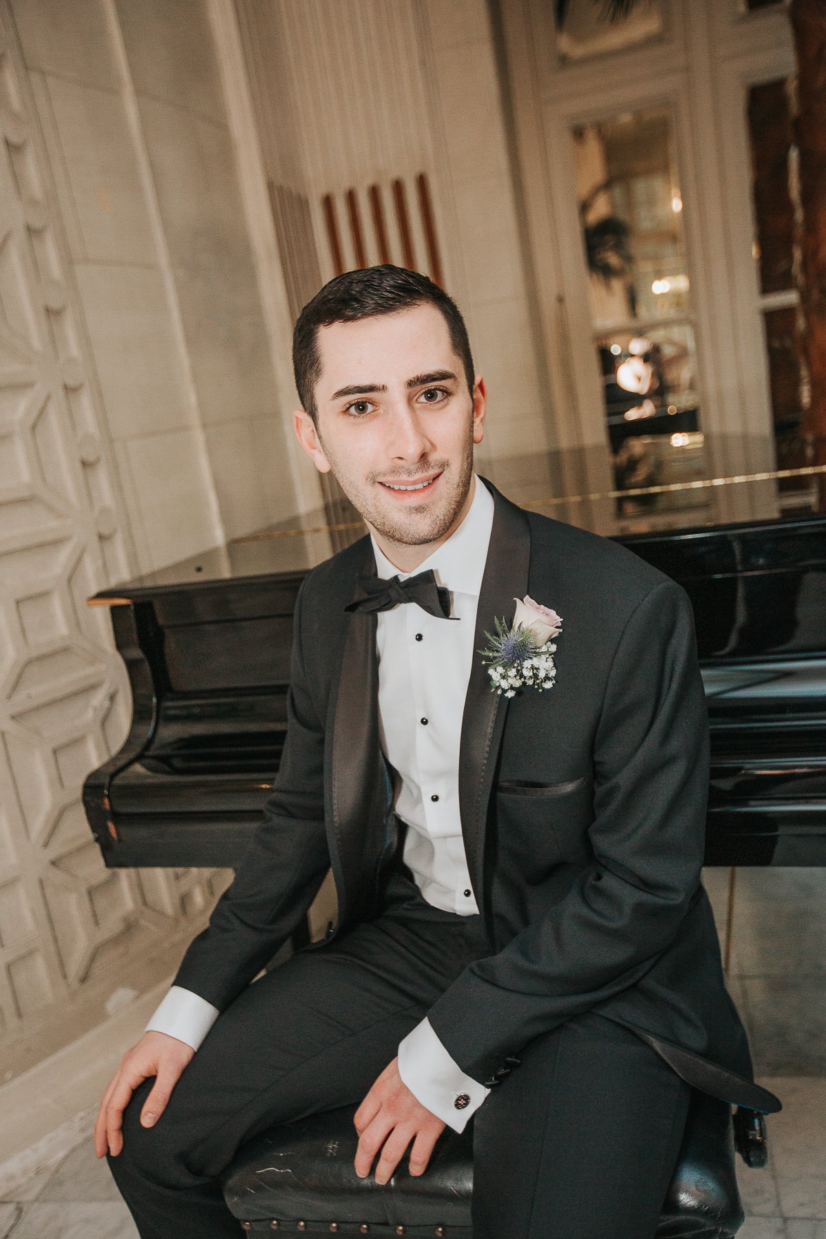 The groom at The Waldorf Hilton
