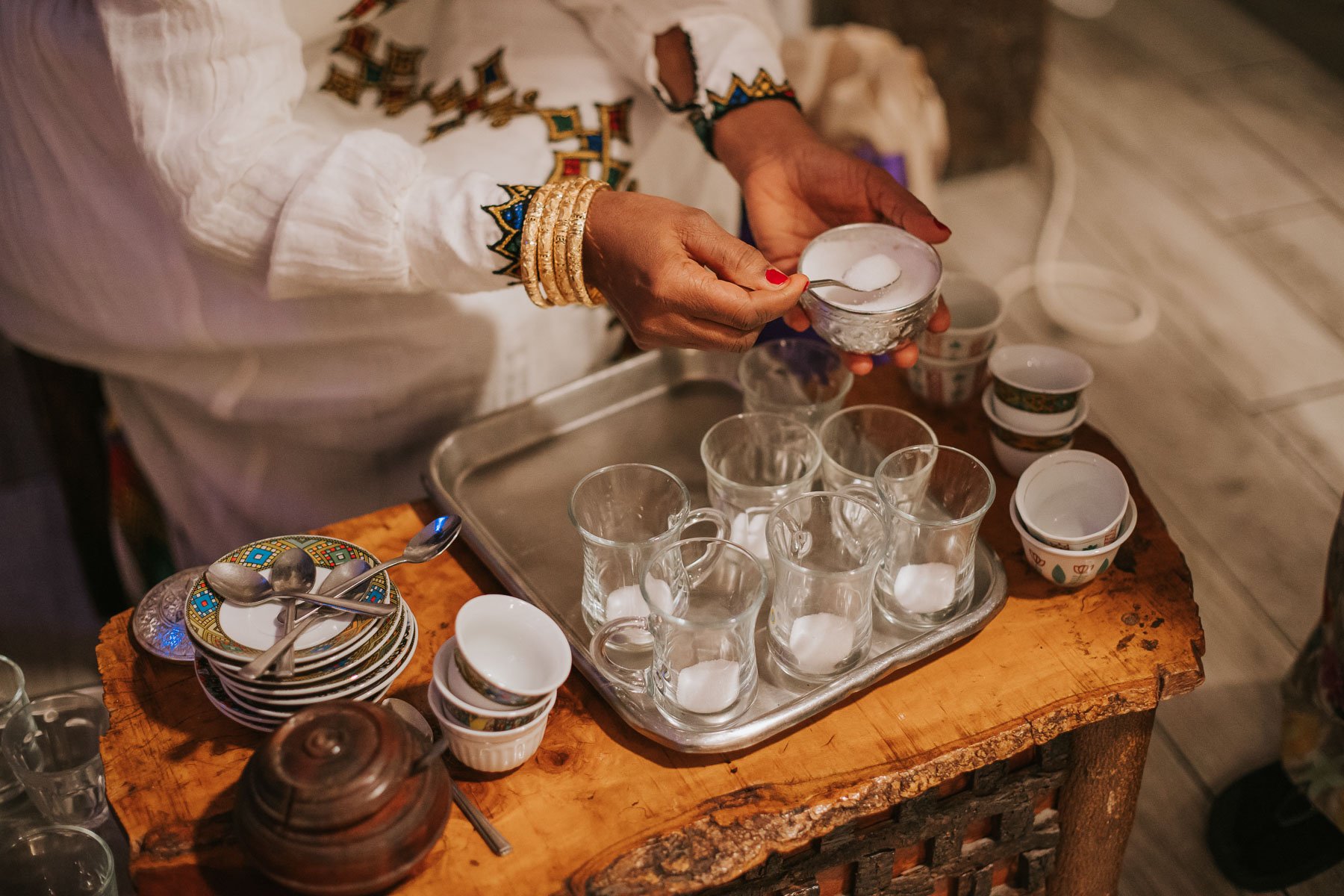 Traditional Eritrean coffee-making ceremony.