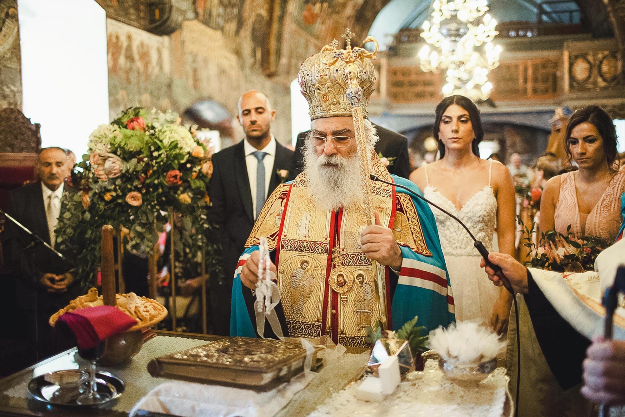 Wedding ceremony taking place Ayios Ioannis Church Nicosia Old Town