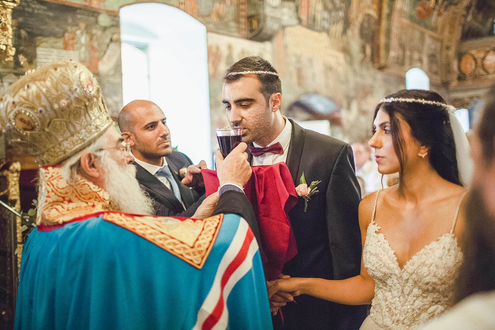 Having Holy Communion in Agios Ioannis Church Nicosia Old Town