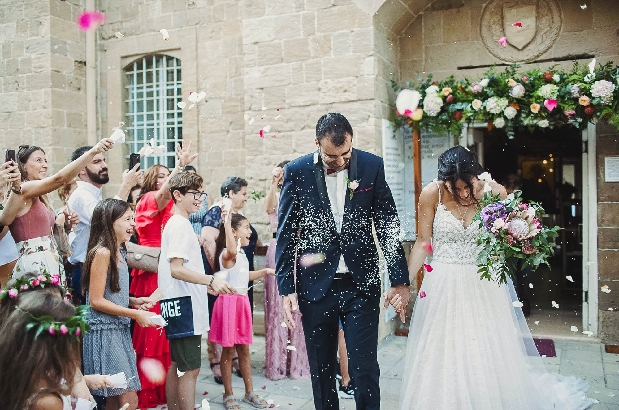 Confetti Shot outside  Agios Ioannis Church Nicosia Old Town